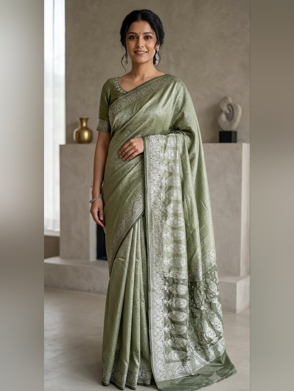 Women Pure Silk Tanchoi Benarasi Saree W Blouse Asavali Pallu Festive Handloom